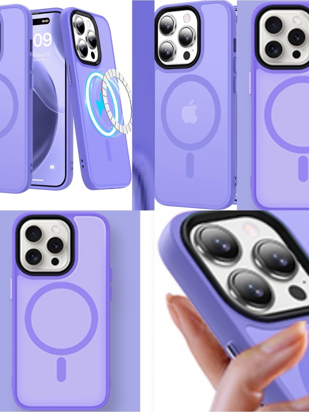 Purple MagSafe-Compatible Shockproof iPhone Case
